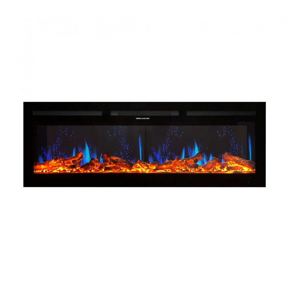 Wand Elektrokamin mit Holzscheiten und Heizfunktion Mystflame V-Art 50 (BxHxT) 1270x450x172 mm