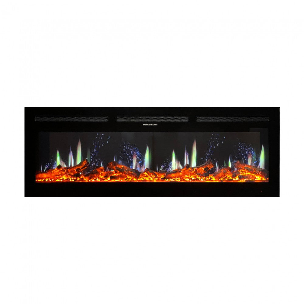 Wand Elektrokamin mit Holzscheiten und Heizfunktion Mystflame V-Art 50 (BxHxT) 1270x450x172 mm