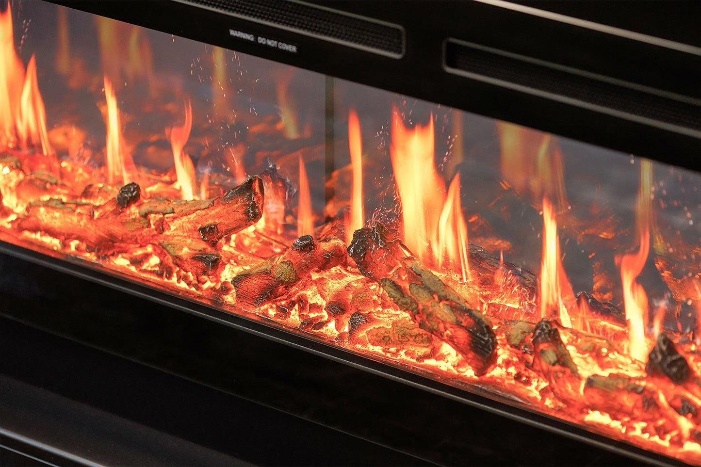 Wand Elektrokamin mit Holzscheiten und Heizfunktion Mystflame V-Art 50 (BxHxT) 1270x450x172 mm