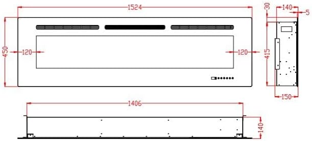 Dekorativer elektrischer Wandkamin Mystflame Galaxy 60 (BxHxT) 1520x450x145 mm