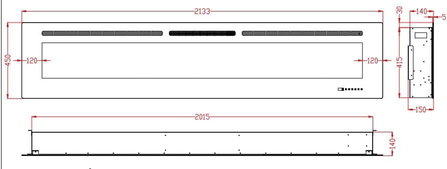 Dekorativer elektrischer Wandkamin Mystflame Galaxy 84 (BxHxT) 2133x450x145 mm