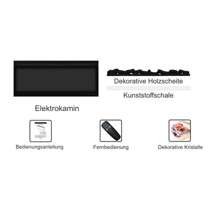 Mystflame 3D La Perla 72 realistischer Wand-Elektrokamin (BxHxT) 1829x450x160 mm