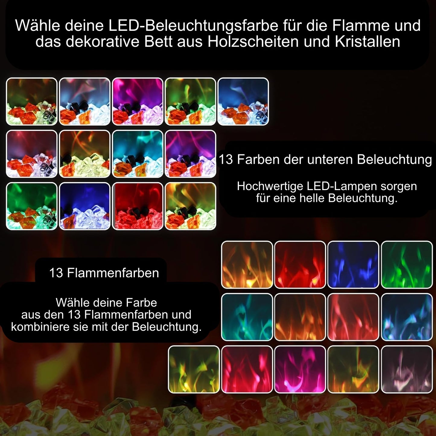 Mystflame 3D La Perla 60 realistischer Wand-Elektrokamin (BxHxT) 1524x450x160 mm