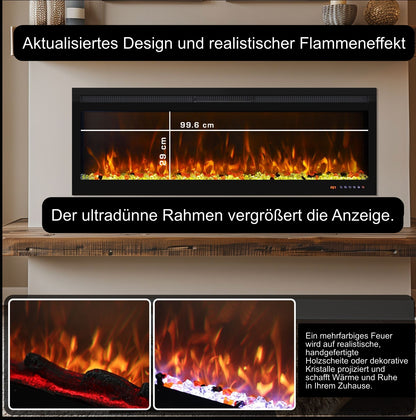 Mystflame 3D La Perla 42 realistischer Wand-Elektrokamin (BxHxT) 1066x450x160 mm