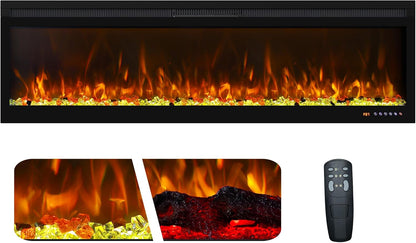 Mystflame 3D La Perla 60 realistischer Wand-Elektrokamin (BxHxT) 1524x450x160 mm