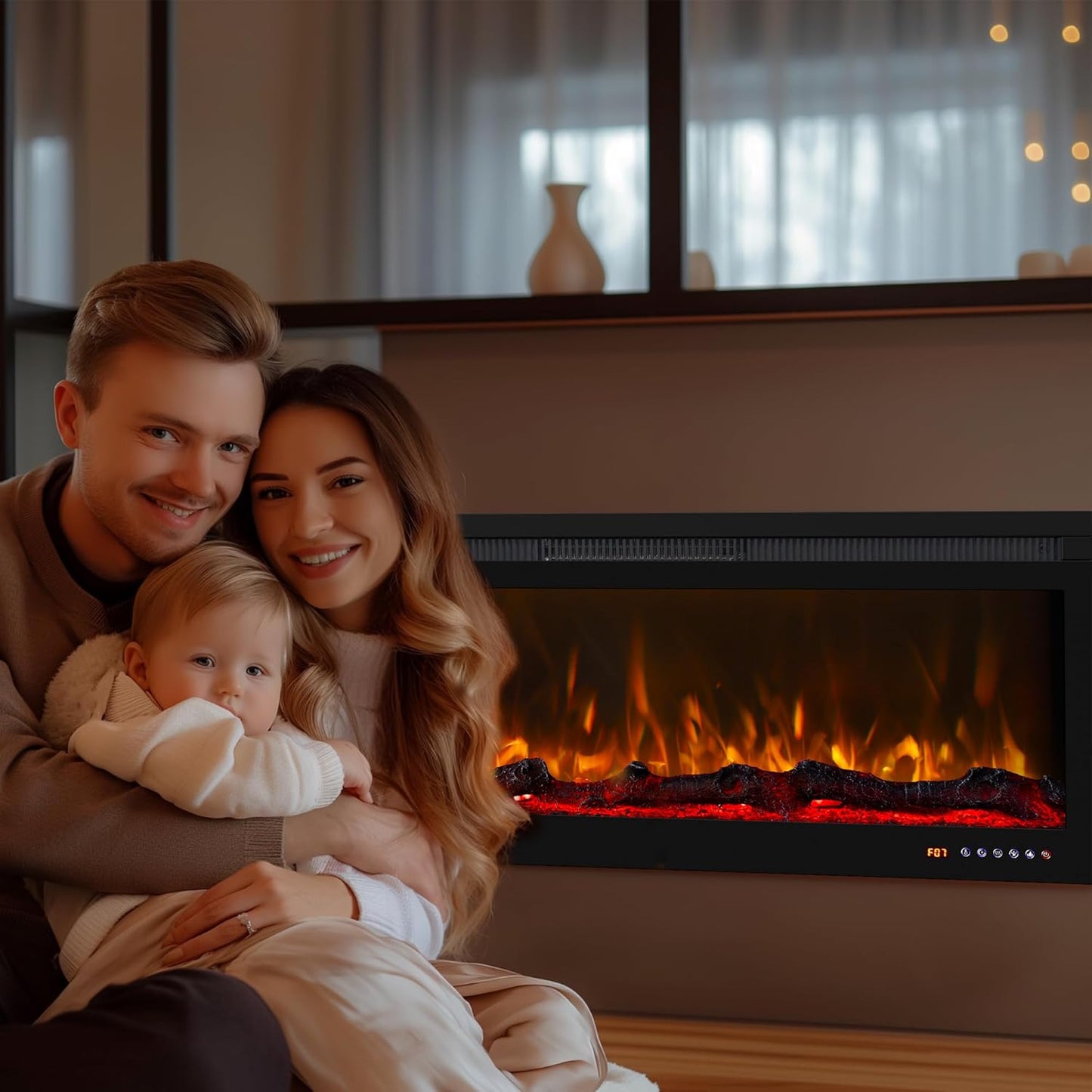 Mystflame 3D La Perla 60 realistischer Wand-Elektrokamin (BxHxT) 1524x450x160 mm