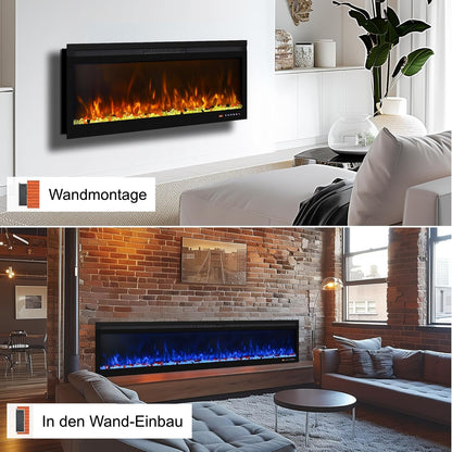 Mystflame 3D La Perla 50 realistischer Wand-Elektrokamin (BxHxT) 1270x450x160 mm