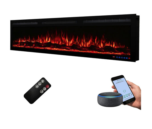 Moderner elektrischer Kamin Mystflame Crystal 50 Wi-Fi (BxHxT) 1270x450x145 mm