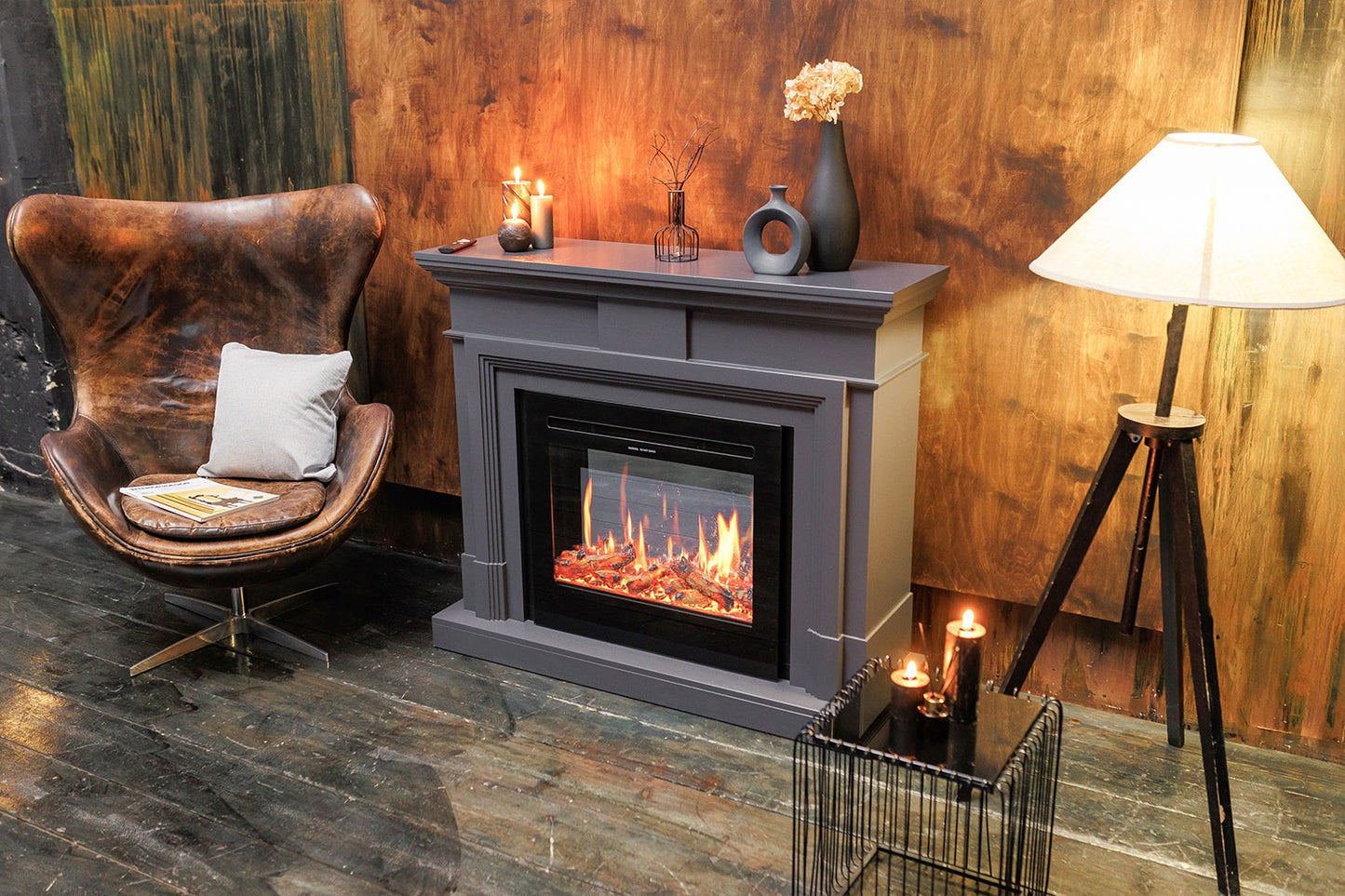 Elektrokamin mit Holzscheiten und Heizfunktion Mystflame V-Art 25 (BxHxT) 660x602x202 mm