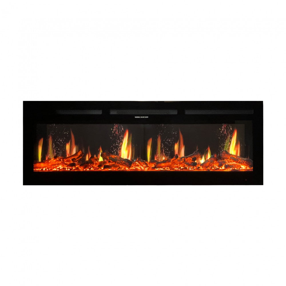 Wand Elektrokamin mit Holzscheiten und Heizfunktion Mystflame V-Art 50 (BxHxT) 1270x450x172 mm